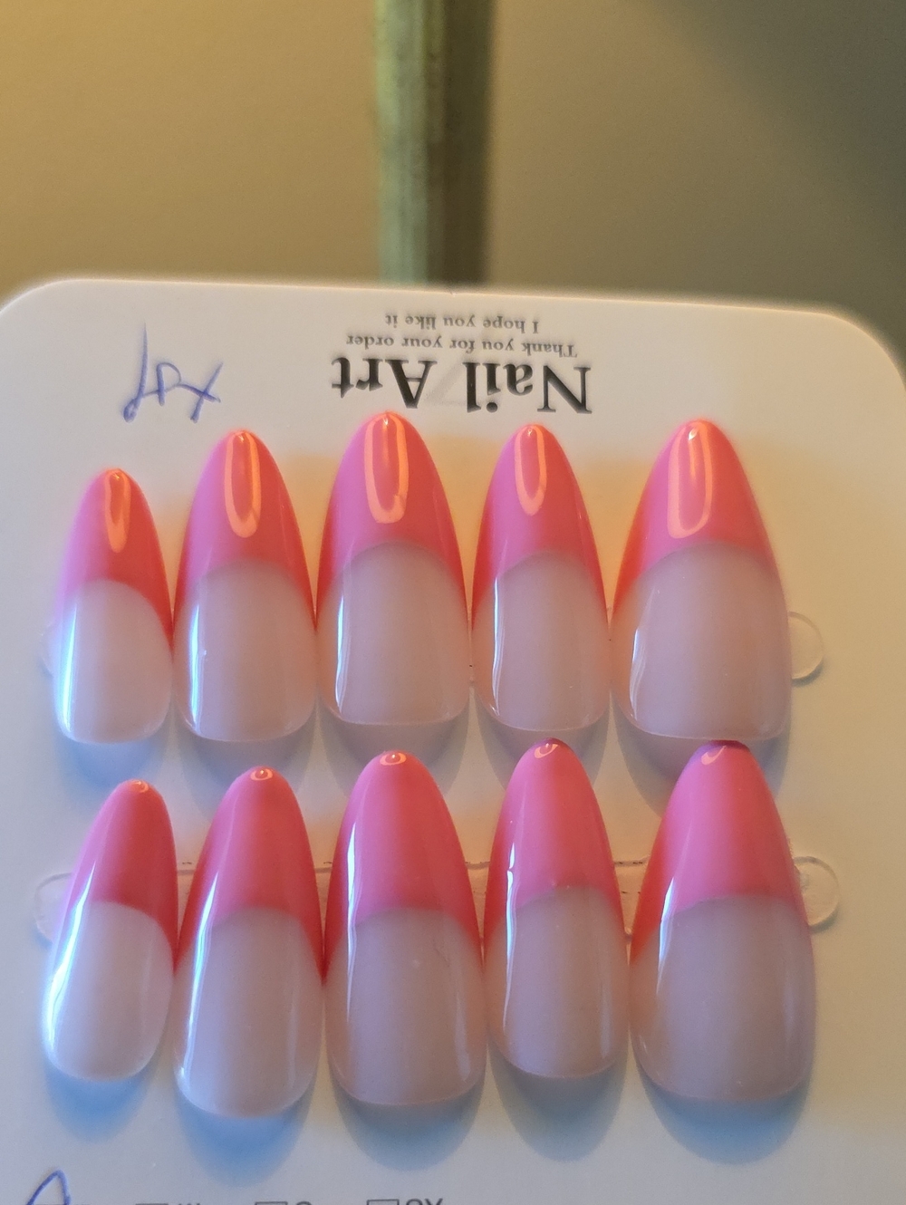 Pink French Tip Press-On Nails Size Large